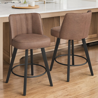 Norflett Solid Wood Swivel Counter Stool