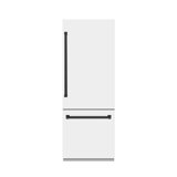 ZLINE Autograph 30 in. White Matte Built-In Refrigerator w/ Gray & Black Accents