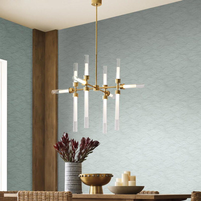 Rouleau de papier peint 27 pi x 27 po Conchita Sand Crest, Bleu clair