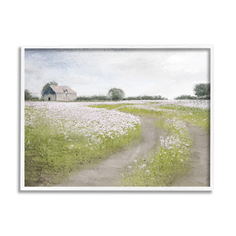 Peaceful Country Road, campagne, H 16 po x l 20 po x P 1,5 po, Blanc