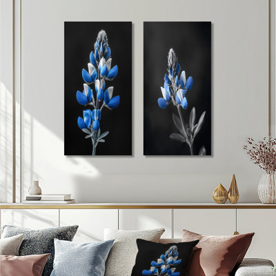 «Blue Bonnets Delicate Charm I», ensemble de 2 reproductions d'art sur toile