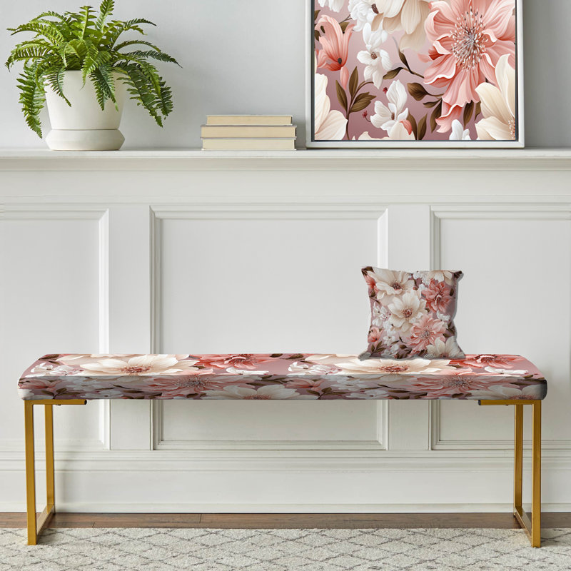 Banc floral rembourré or, Pink And White Poppies Blossoming Grace I