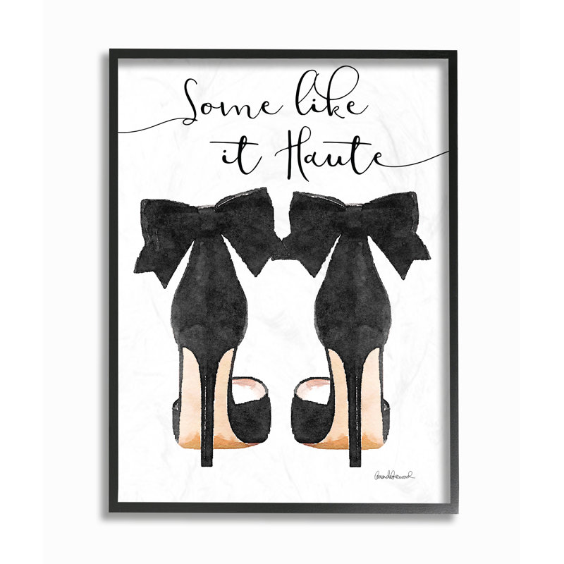 « some like it haute black pompes talons », reproduction d’impression, H 14 po x l 11 po, Giclée encadrée noir minuit