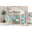 Lit mezzanine simple en bois massif avec échelle-1049002495