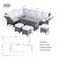Rattan Outdoor Garden Furniture - Aluminum Frame 7 Pieces Sofa Set-304256556