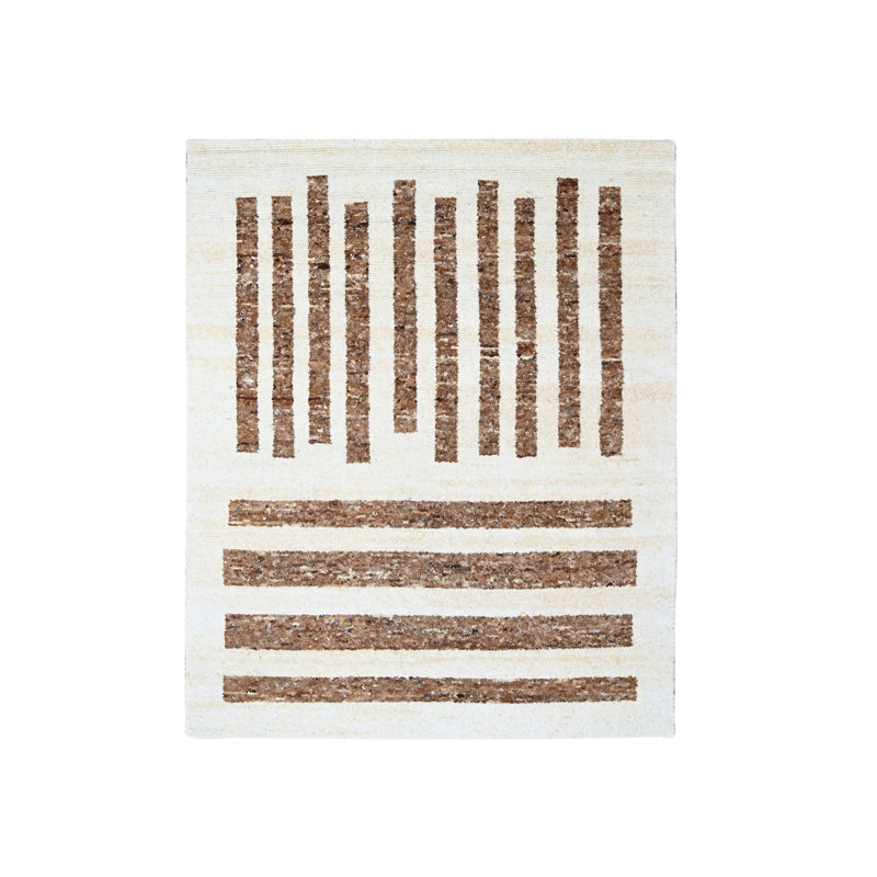 Tapis oriental brun épais en laine noué à la main 8 pi 3 po x 9 pi 9 po 17179D9FFEB54E8B916E76C6B3ABE7F8