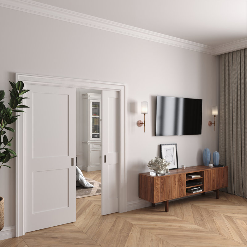White Solid Core Wood Primed Interior Door Slab 22 x 80
