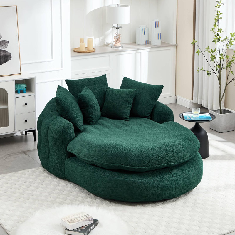 Canapé à billes Modern Comfort, H 25,2 po x l 53,2 po x P 70,9 po, Chenille émeraude
