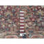 Tapis oriental rond en laine noué à la main 5 pi x 5 pi rouge grenat Heriz 5A x 2 pi