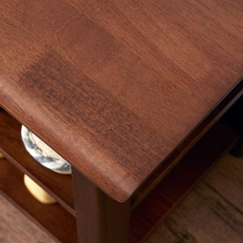 Rustic Solid Wood Entryway Bench, Brown