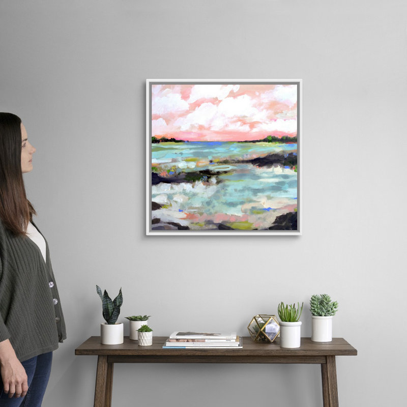 «Surfscape III» par Karen Fields - reproduction d'art, Toile blanche encadrée, H 26 po x l 26 po x P 1,75 po