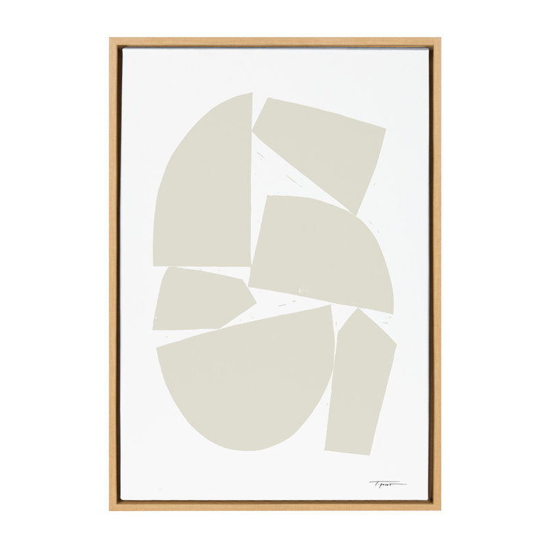 «Construct I Neutral» par déclaration sur toile encadrée, Encadré naturel, H 33 po x l 23 po