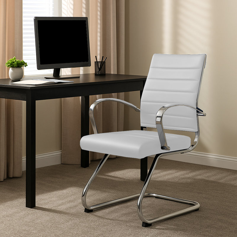 Doba Ergonomic Executive Office Chair in Leather with Lumbar Support and Steel Frame – Modern Desk or Conference Chair for Home Office, Study, or Workstation