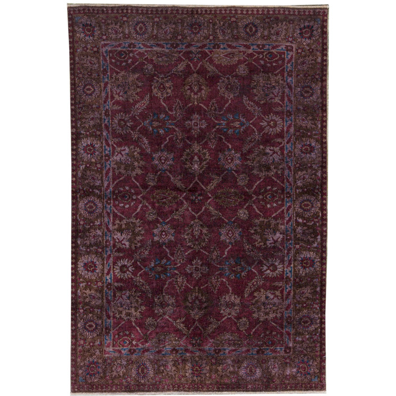 Wool Oriental Area Rug in Purple/Blue