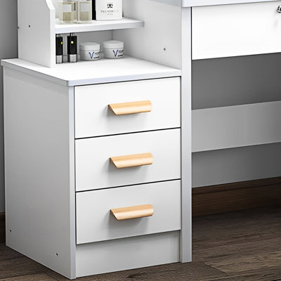 Modern Vanity Desk With 3 Color Lights Mirror - Storage Space, White Quality & Choices,