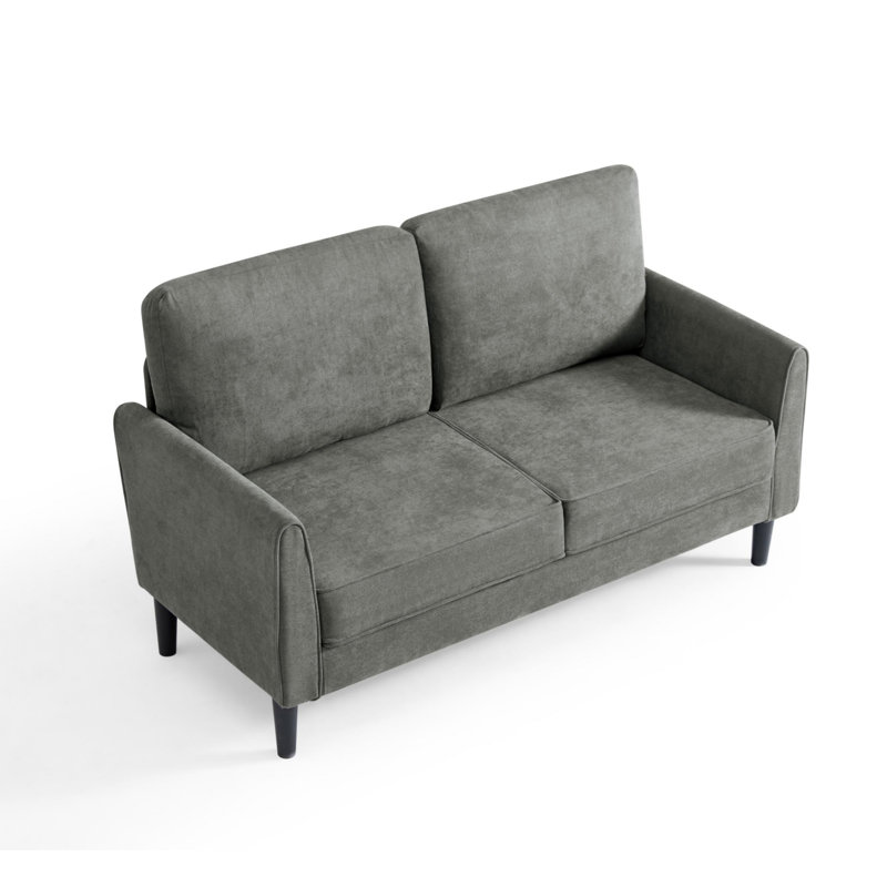 Delp 58'' Upholstered Loveseat, Gray 100% Polyester