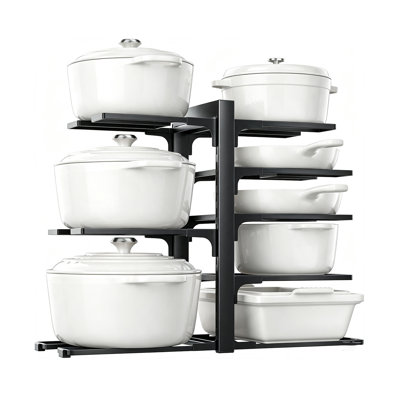 Organisateur de casseroles et de poêles 15,8 "sous l'armoire, support à casseroles réglable à 8 niveaux pour armoires de cuisine