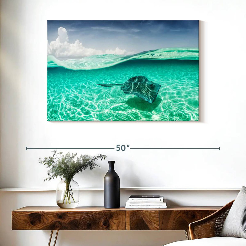 Brama Manta Ray sous l'eau, H 26 po x l 39 po