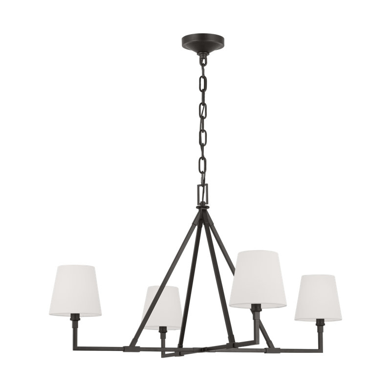 Perth 4 - Light Chandelier, 22.12" H x 40" W x 40" D, Aged Iron