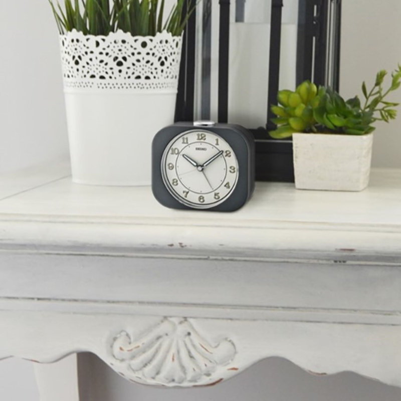 Seiko Kyoda Metallic Black Analog Quartz Alarm Clock