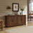 63" Sideboard Buffet With 4 Carved Doors, Modern Storage Cabinets With Adjustable Shelves For Kitchen, Living Room, Dining Room-497587193