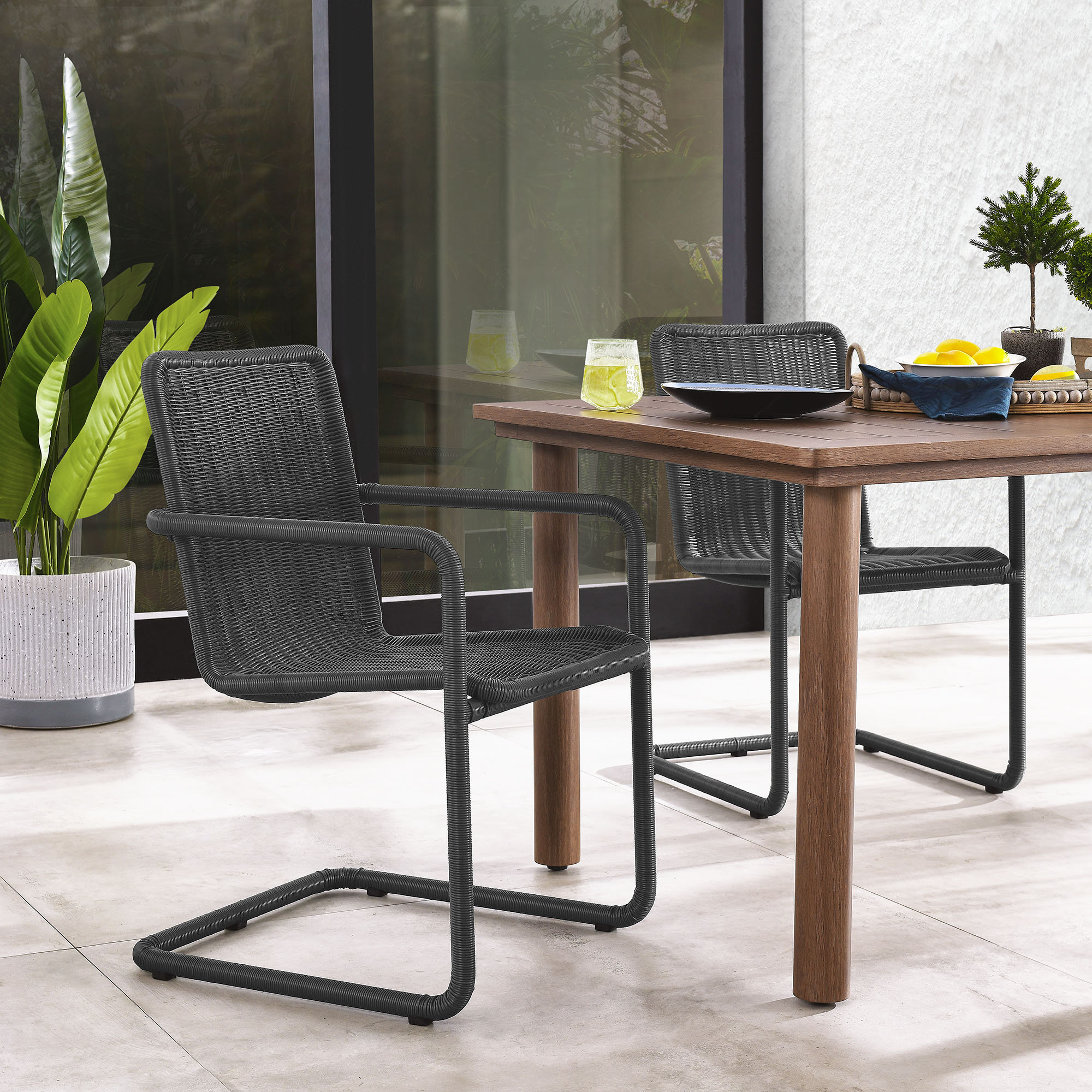 Modway Abacus Outdoor Patio Wicker Dining Chairs Set Of 2 Wayfair