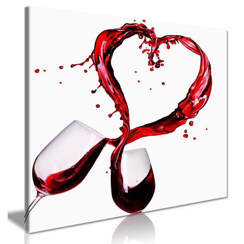 Love Wine - Wrapped Canvas Print, 51cm H x 51cm W