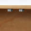 Buffet en bois de pin avec tablette d'extension incurvée à double couche, buffet de style Mid-Century avec texture ondulée verticale, grande table de canapé avec poignée en métal pour la salle à manger, cuisine