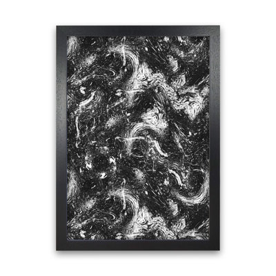 Abstract Dripping Painting Black White - Print