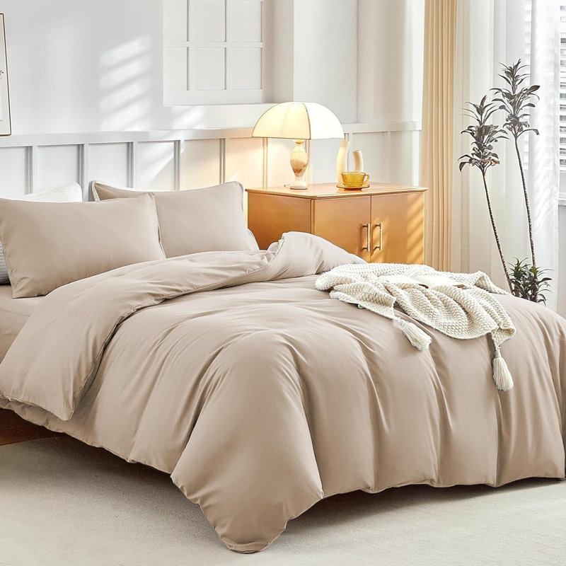 Microfiber Solid Colour Duvet Cover Set