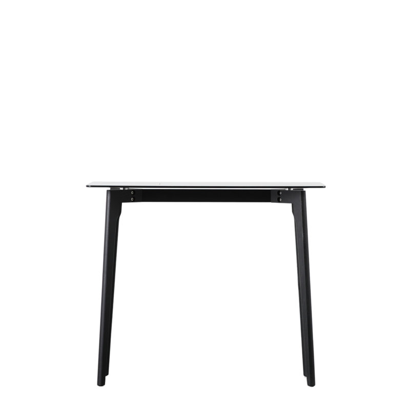 Achouhada 90cm Glass Top Console Table, Black