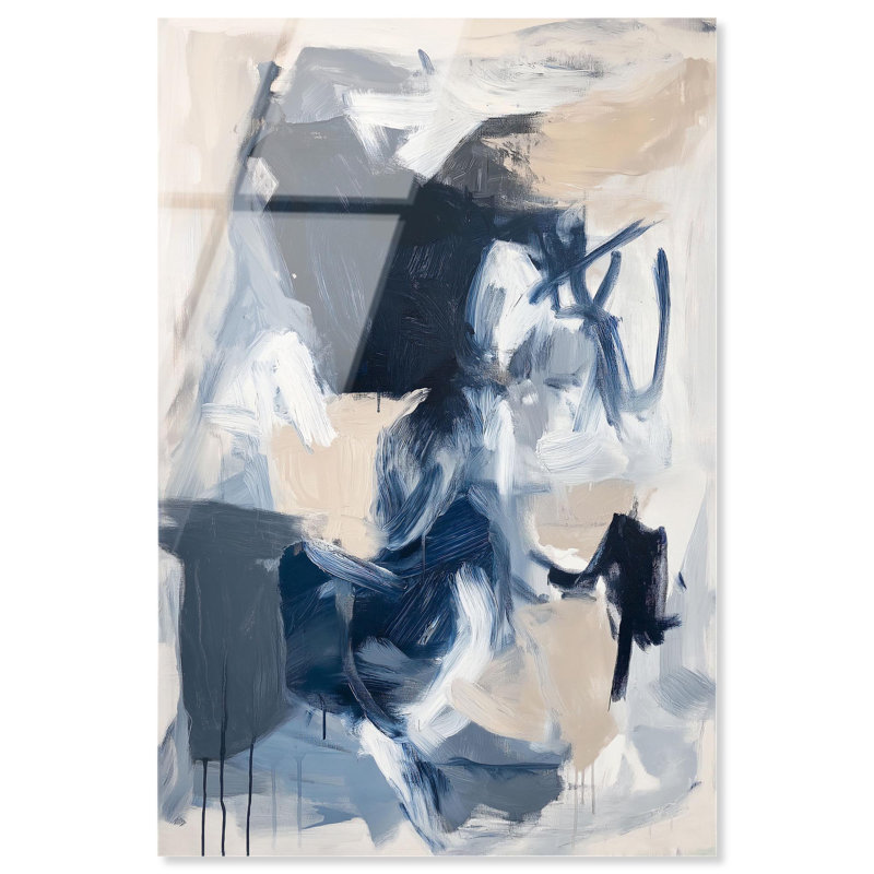 Art mural en verre acrylique sans cadre Windswept Blue II, H 24 po x l 16 po