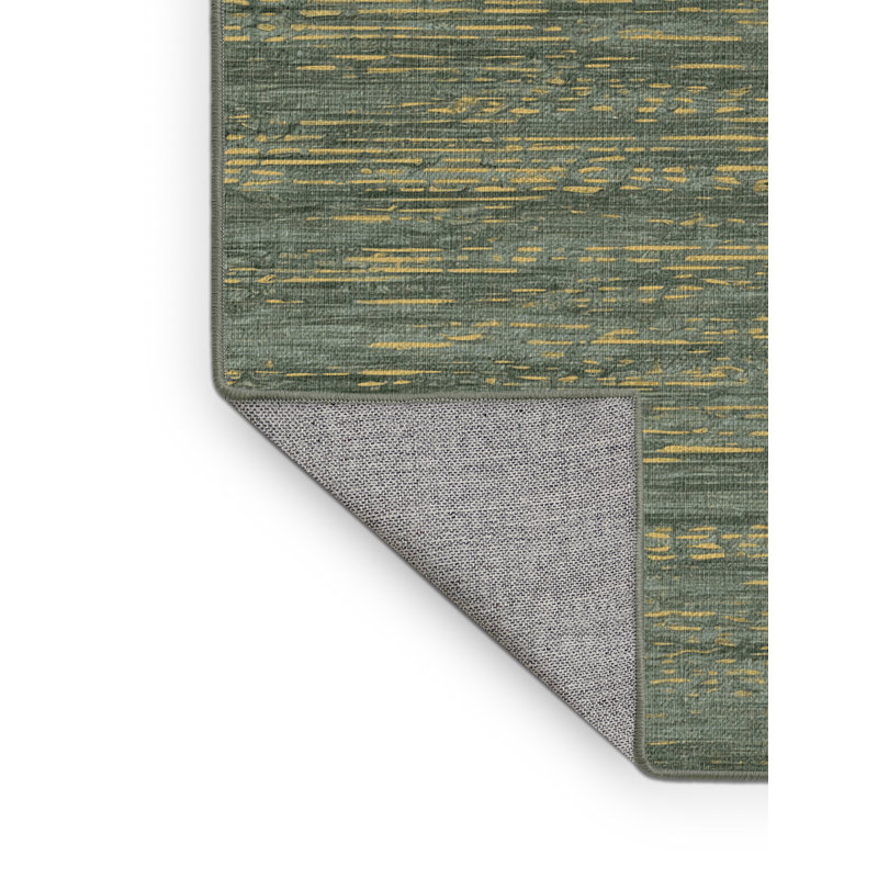 Tapis abstrait vert lavable à la machine, Rond 4 pi