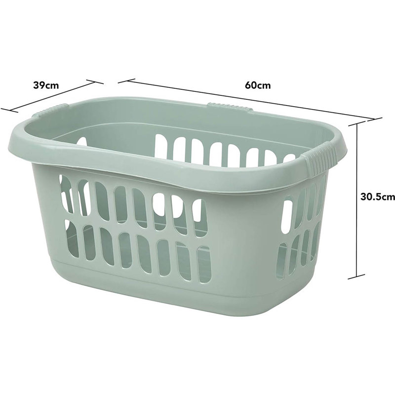 Plastic Laundry Hamper, Silver Sage