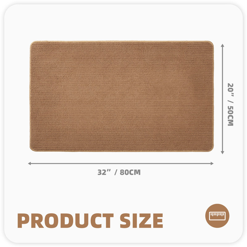 Brynsley Non-Slip Indoor / Outdoor Doormat, 20" W x 32" L, Brown