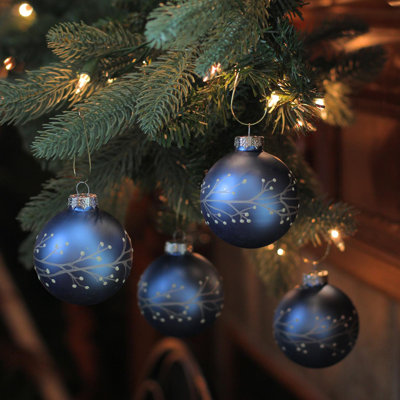 Matte Purple Glass Ball Christmas Ornaments