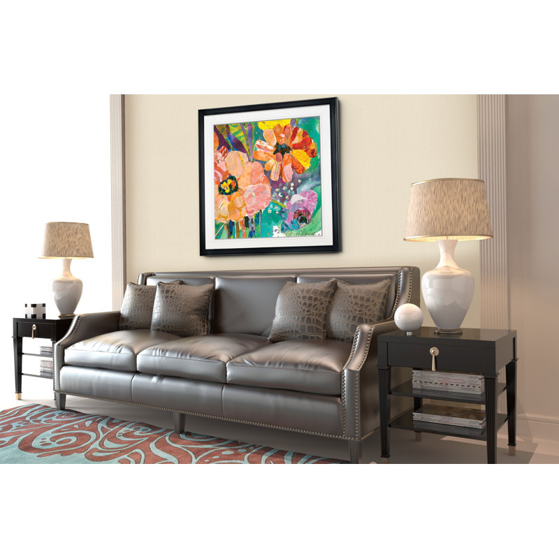 Kulick «Bold Blooms IV», peinture, H 24 po x l 24 po x P 1,5 po, Cadre noir