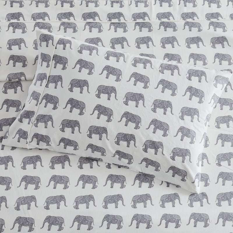 Ensemble de draps en flanelle éléphant, Simple