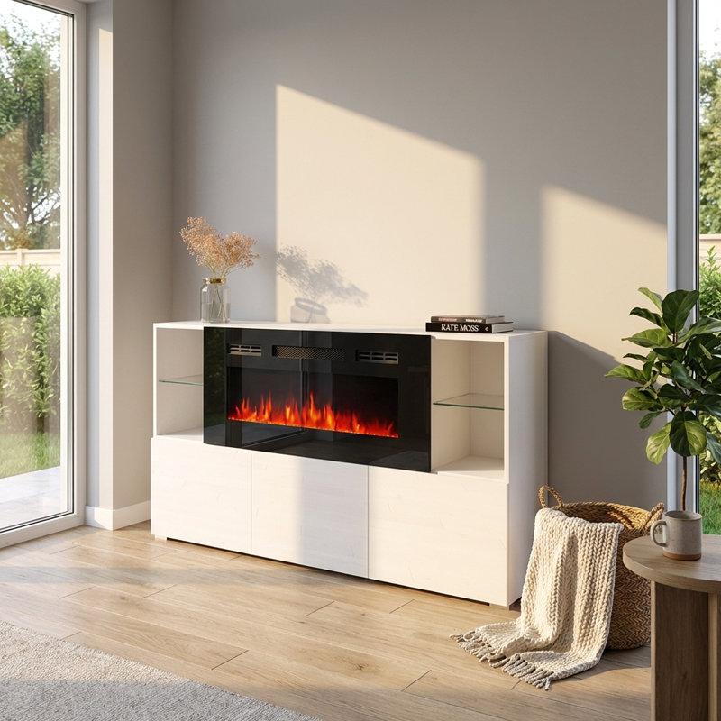 Buffet 63 po avec foyer électrique Camberlynn, Blanc