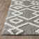 Tapis d'intérieur gris en polyester tissé à la machine Eliot