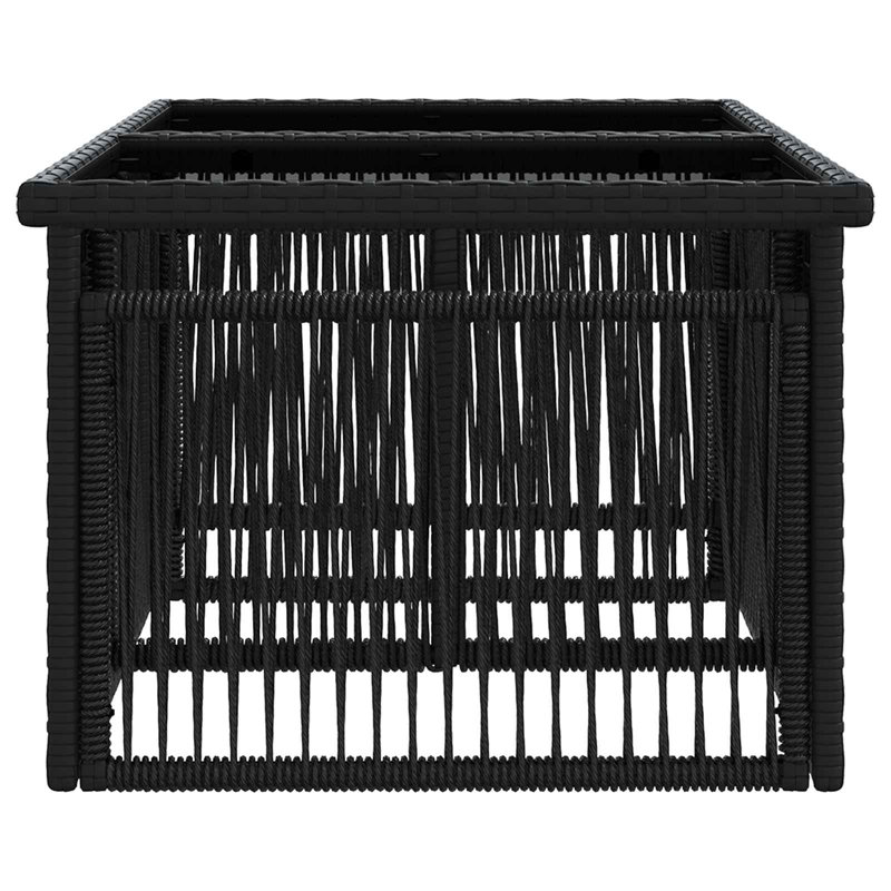 Wicker Outdoor Coffee Table , 100cm W 55cm D, Black