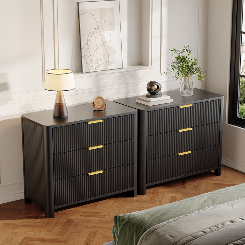Oversized Nightstand with 3 Drawers