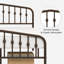 Metal Bed with Arched Headboard and Footboard-903604192-932308567