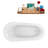 59" Streamline Clawfoot Soaking Acrylic Bathtub With Drain, Clawfeet, and Bamboo Tray-1139936882-1139936884