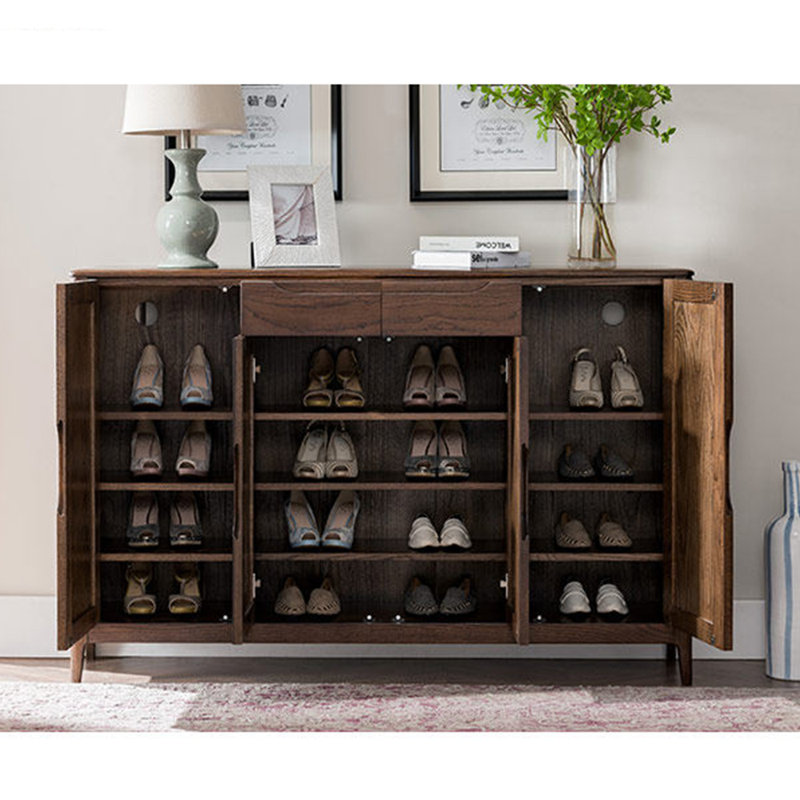 Armoire à chaussures de grande capacité, Bois brun foncé