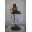 Statue de grenouille en bronze avec lotus - Taille: L 22 po x l 20 po x H 44 po.