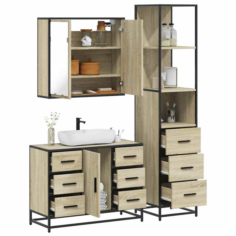 Anaijah Bathroom Furniture Suite, Sonoma Oak