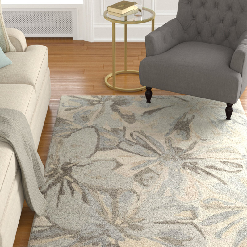 Elsberry Hand-Tufted Wool Taupe Area Rug, Rectangle 8' x 11'