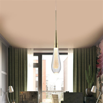 Zaren 1 - Light Single Raindrop Glass Pendant Light