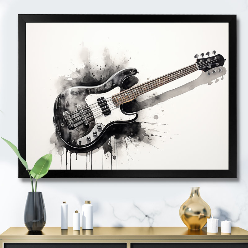 Bass Reverberation Cool Charcoal II, Cadre simple noir, H 34 po x l 44 po x P 1,5 po
